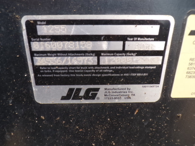 Used 2016 JLG 1255 Telehandler Forklift
