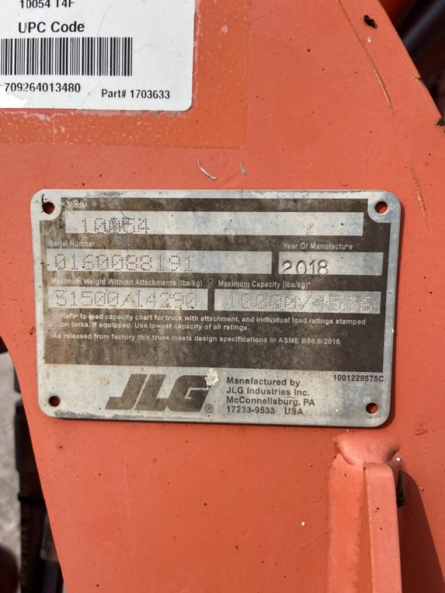 Used 2018 SKYTRAK 10054 Telehandler Forklift