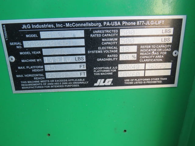 Used 2015 JLG E450AJ Articulating Boom Lift
