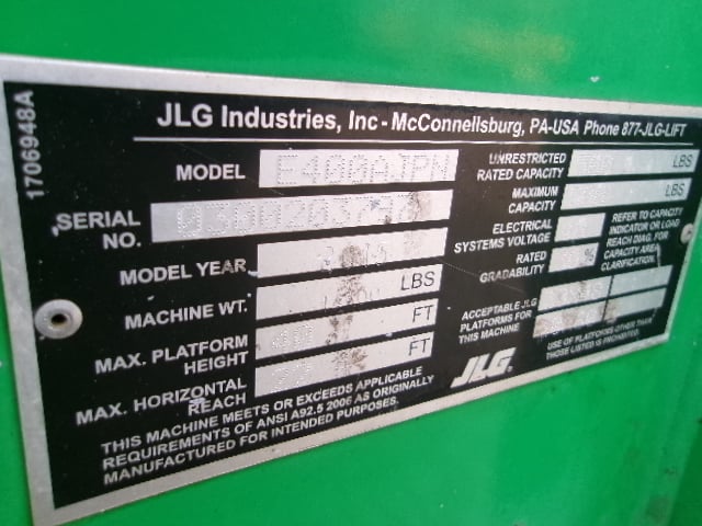 Used 2015 JLG E400AJPN Articulating Boom Lift