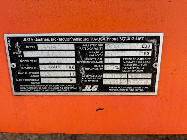 Used 2016 JLG 600AJ Articulating Boom Lift