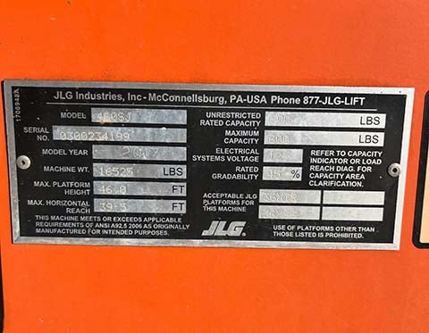 Used 2017 JLG 460SJ Telescopic Boom Lift