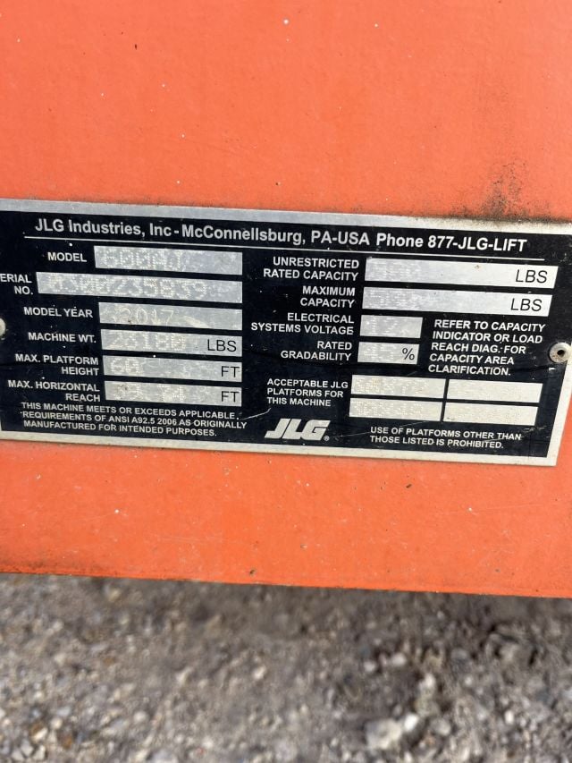 Used 2017 JLG 600AJ Articulating Boom Lift