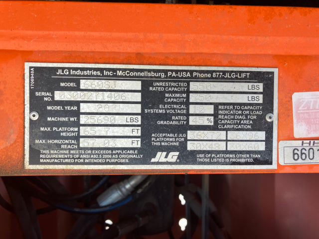 Used 2021 JLG 660SJ Telescopic Boom Lift