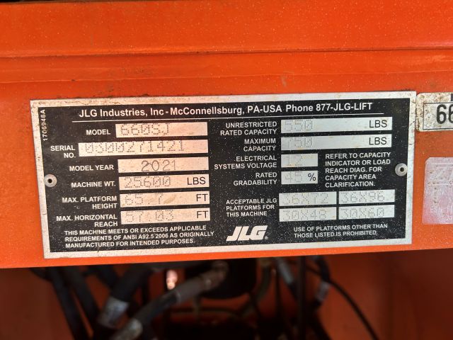 Used 2021 JLG 660SJ Telescopic Boom Lift