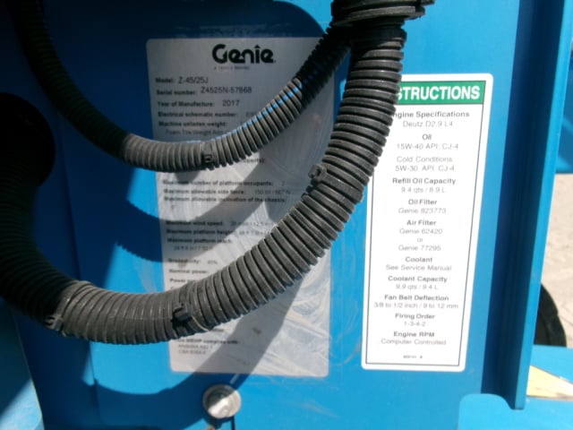 Used 2017 GENIE Z-45/25J RT Articulating Boom Lift