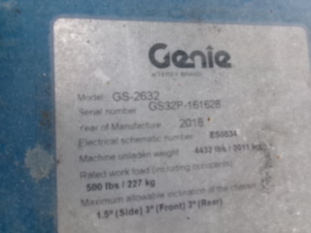 Used 2018 GENIE GS-2632 Scissor Lift
