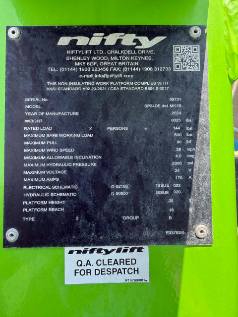 Used 2024 NIFTYLIFT SP34DE Articulating Boom Lift