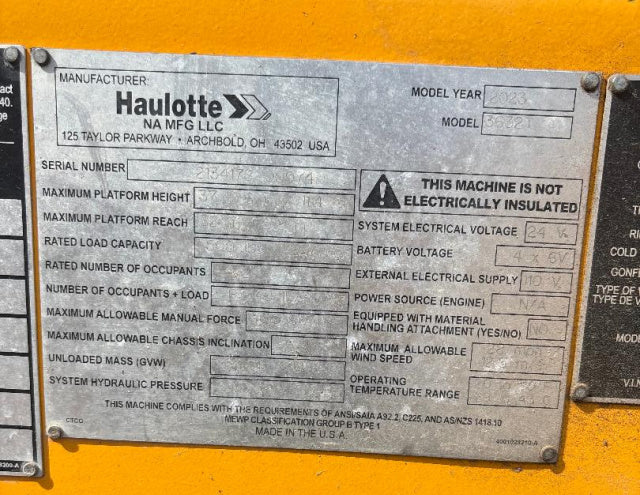 Used 2023 HAULOTTE 3632T Towable Boom Lift