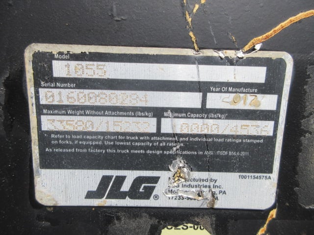 Used 2017 JLG 1055 Telehandler Forklift