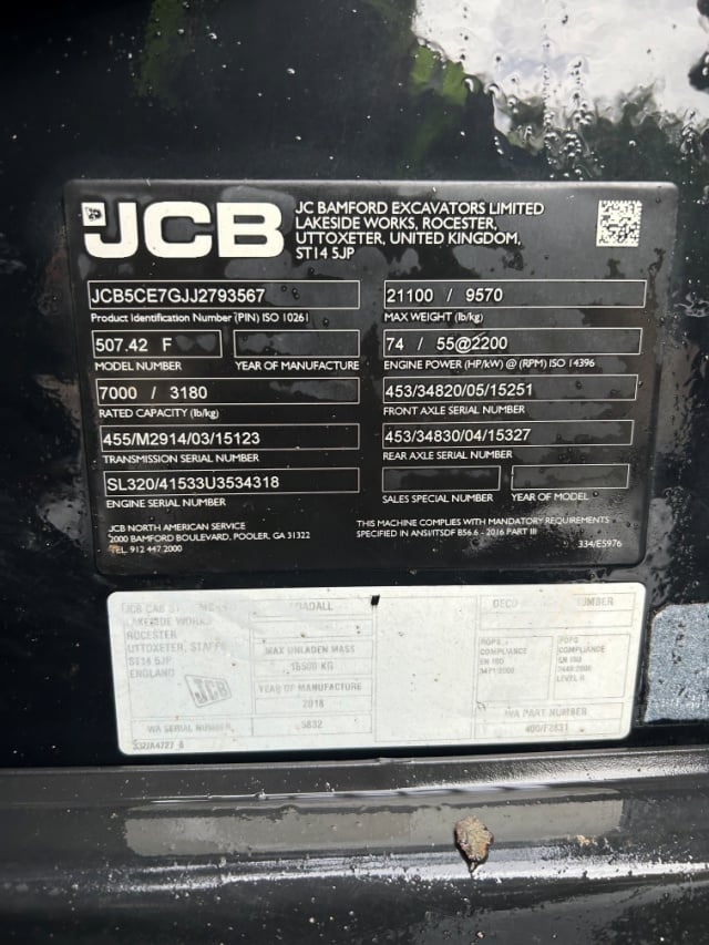 Used 2019 JCB 507-42 Telehandler Forklift