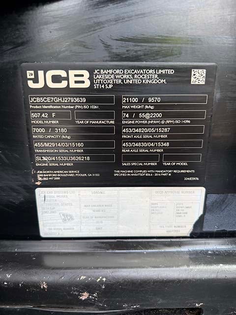 Used 2019 JCB 507-42 Telehandler Forklift
