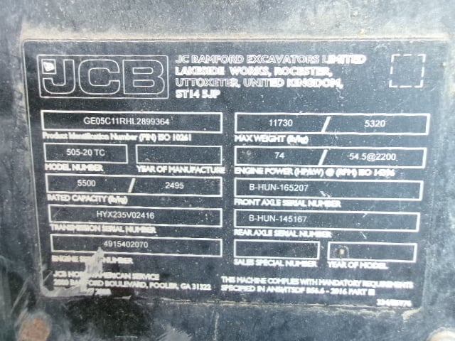 Used 2020 JCB 505-20 Telehandler Forklift
