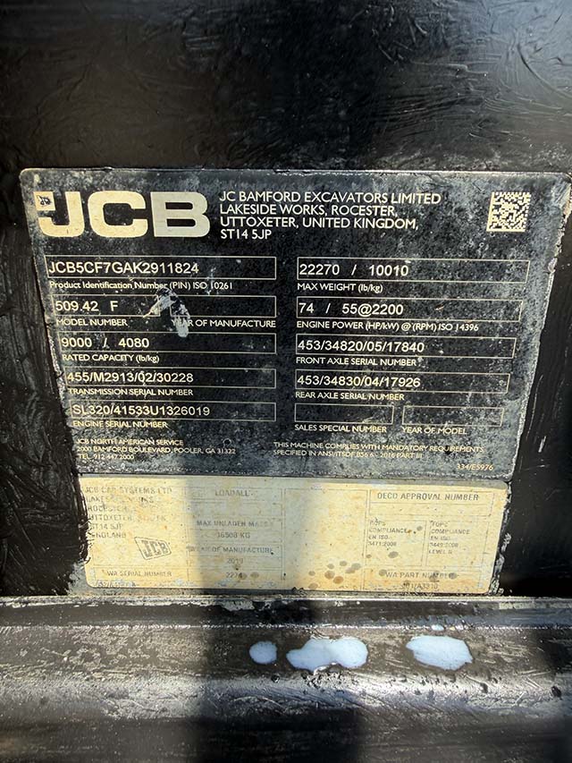 Used 2019 JCB 509-42 Telehandler Forklift