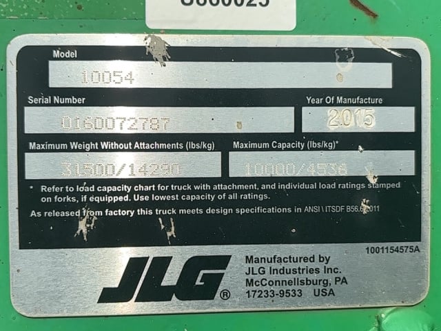 Used 2015 SKYTRAK 10054 Telehandler Forklift