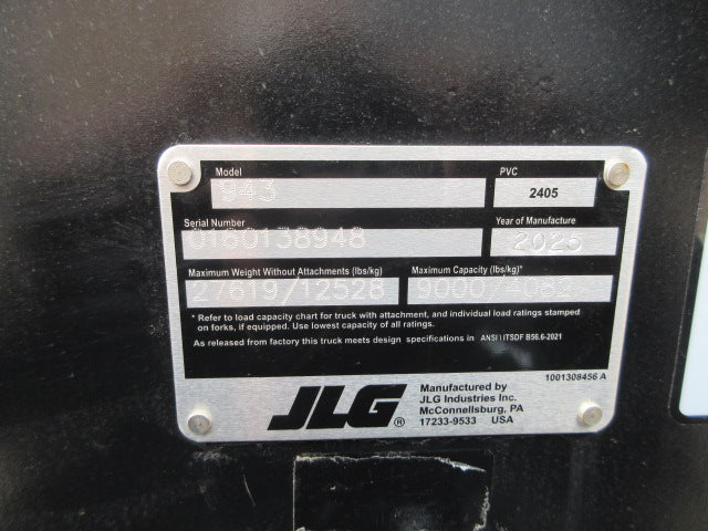 New 2026 JLG 943 Telehandler Forklift