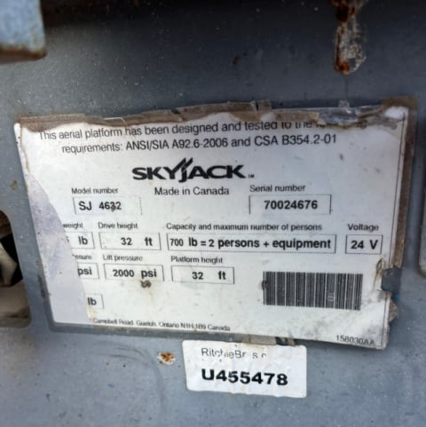 Used 2015 SKYJACK SJ4632 Scissor Lift