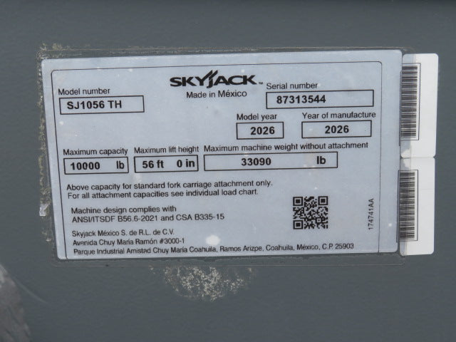 New 2026 SKYJACK SJ1056 TH Telehandler Forklift