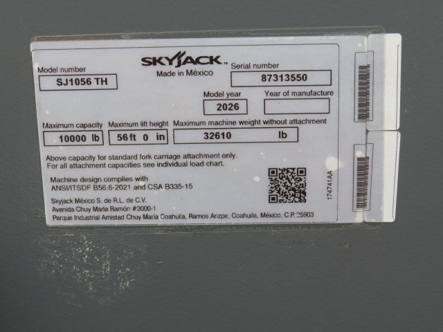 New 2026 SKYJACK SJ1056 TH Telehandler Forklift