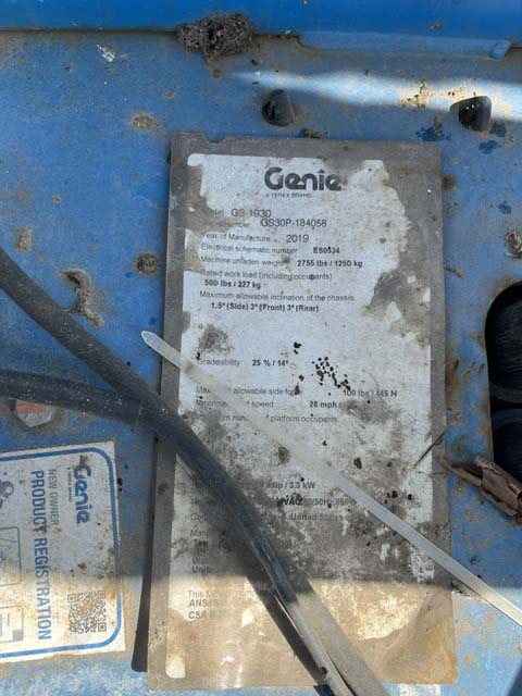 Used 2019 GENIE GS-1930 Scissor Lift