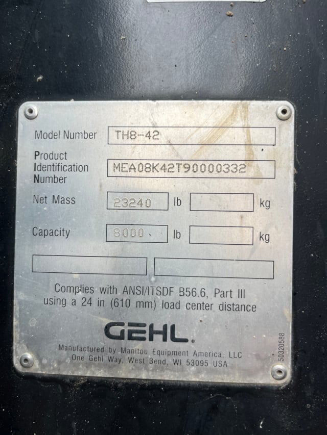 Used 2024 GEHL TH8-42 Telehandler Forklift