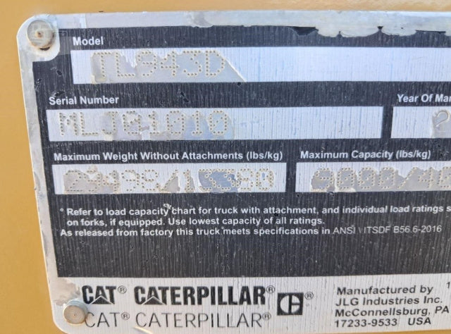 Used 2019 CAT TL943D Telehandler Forklift
