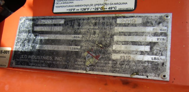 Used 2019 JLG T500J Towable Boom Lift