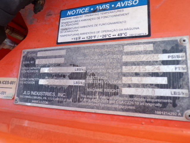 Used 2019 JLG T500J Towable Boom Lift