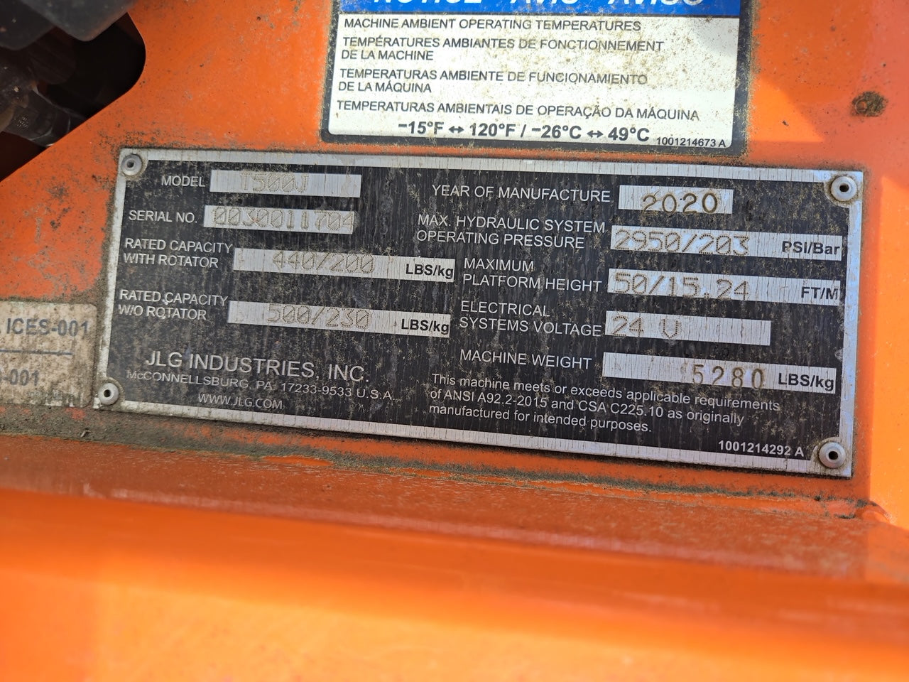 Used 2020 JLG T500J Towable Boom Lift
