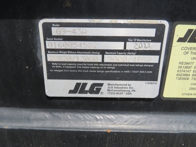 Used 2013 JLG G9-43A Telehandler Forklift