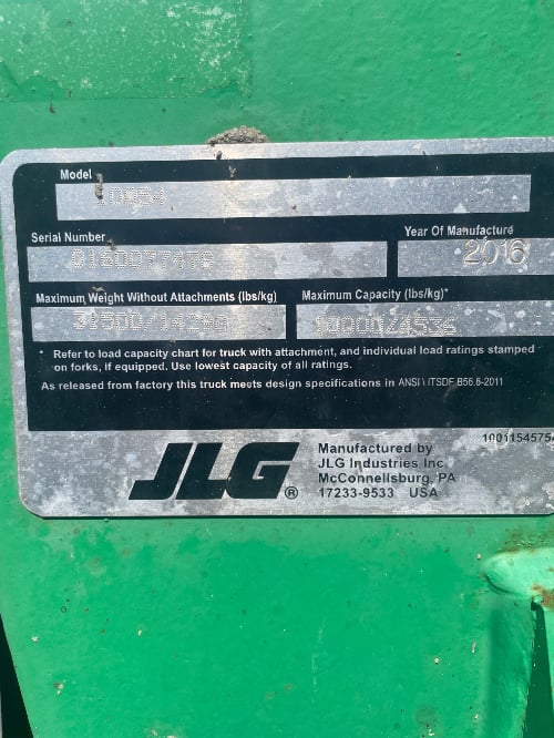 Used 2016 SKYTRAK 10054 Telehandler Forklift