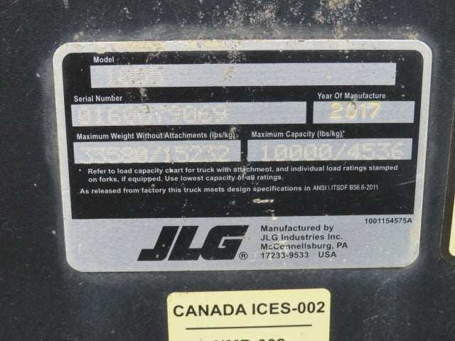 Used 2017 JLG 1055 Telehandler Forklift