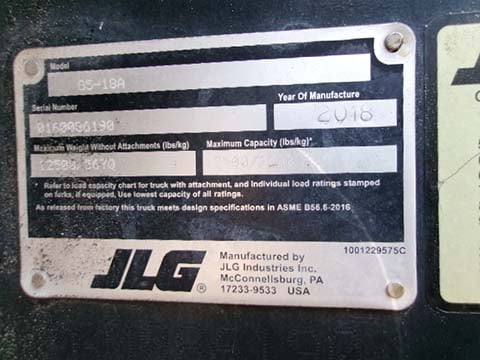 Used 2018 JLG G5-18A Telehandler Forklift