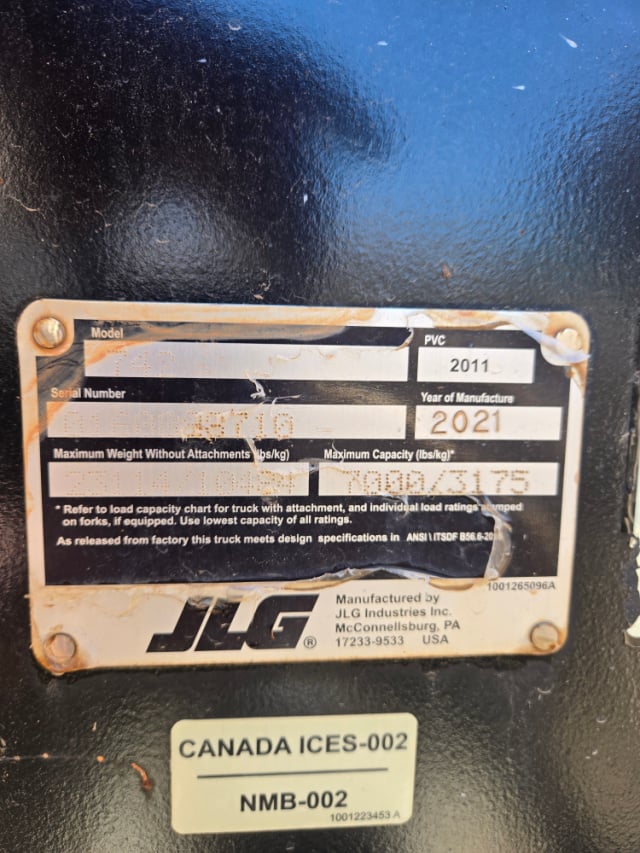 Used 2021 JLG 742 Telehandler Forklift