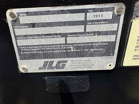 Used 2020 JLG 1255 Telehandler Forklift
