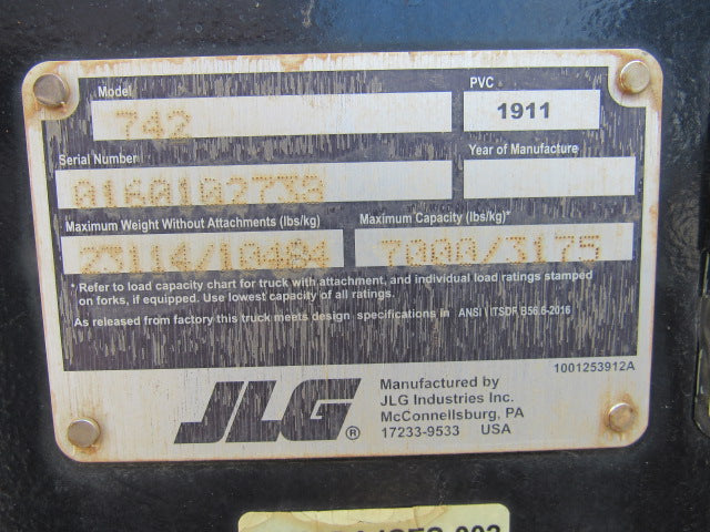 Used 2021 JLG 742 Telehandler Forklift