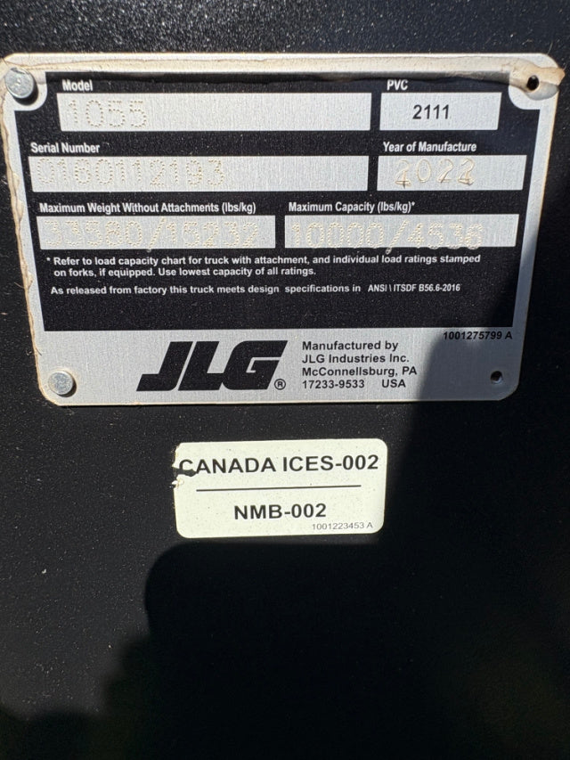 Used 2022 JLG 1055 Telehandler Forklift