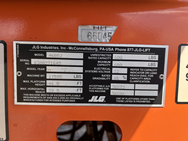 Used 2021 JLG 460SJ Telescopic Boom Lift