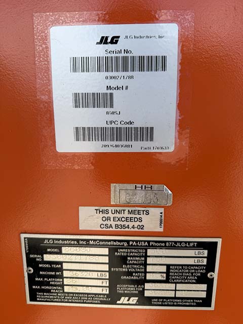 Used 2020 JLG 860SJ Telescopic Boom Lift