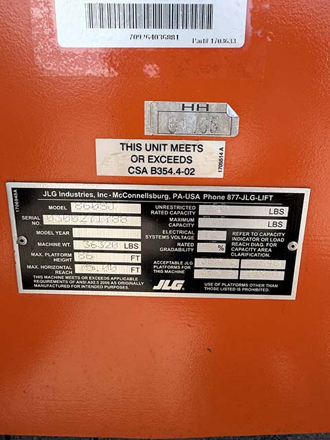 Used 2020 JLG 860SJ Telescopic Boom Lift
