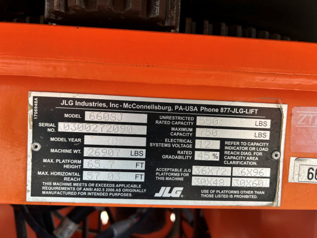 Used 2021 JLG 660SJ Telescopic Boom Lift