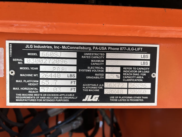 Used 2021 JLG 660SJ Telescopic Boom Lift