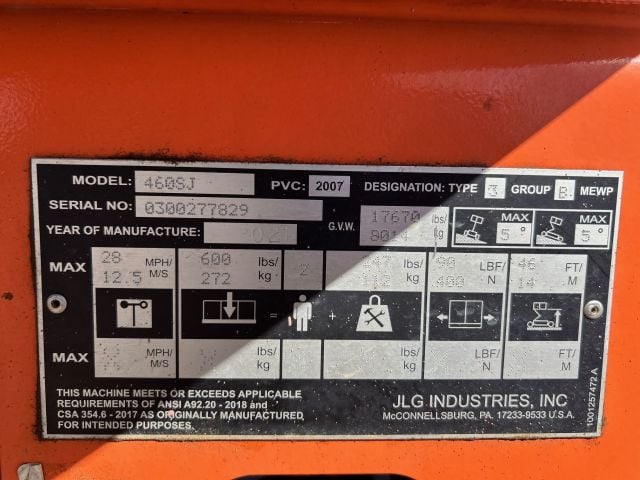 Used 2021 JLG 460SJ Telescopic Boom Lift