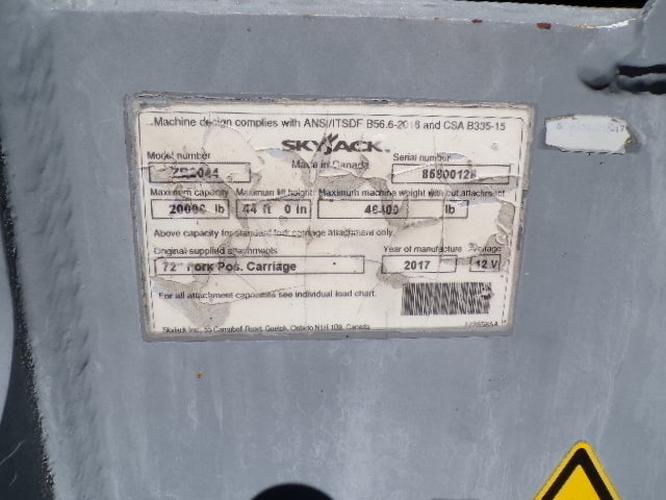 Used 2017 SKYJACK ZB2044 Telehandler Forklift, photo 30