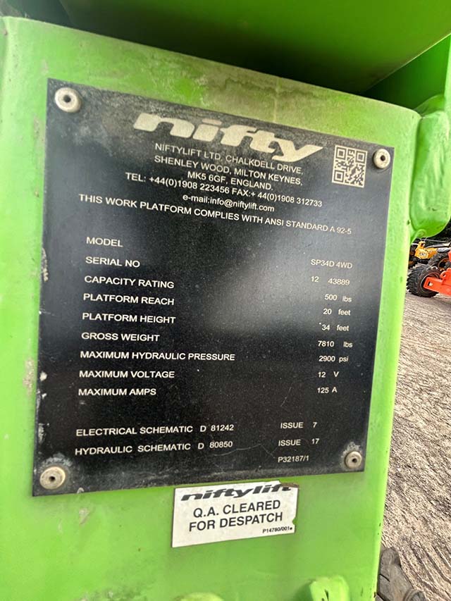 Used 2020 NIFTYLIFT SP34D Articulating Boom Lift