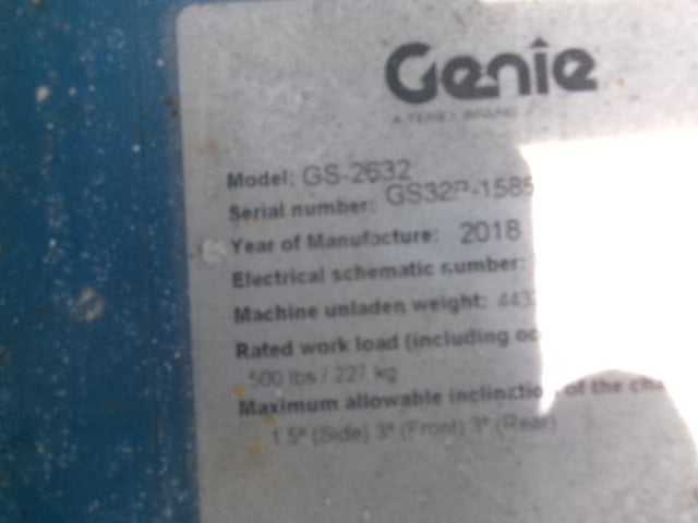 Used 2018 GENIE GS-2632 Scissor Lift