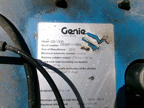 Used 2017 GENIE GS-1930 Scissor Lift