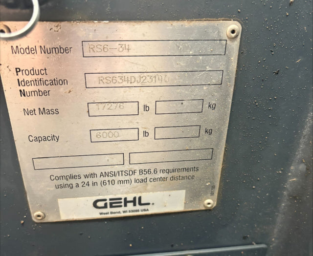 Used 2017 GEHL RS6-34 Telehandler Forklift