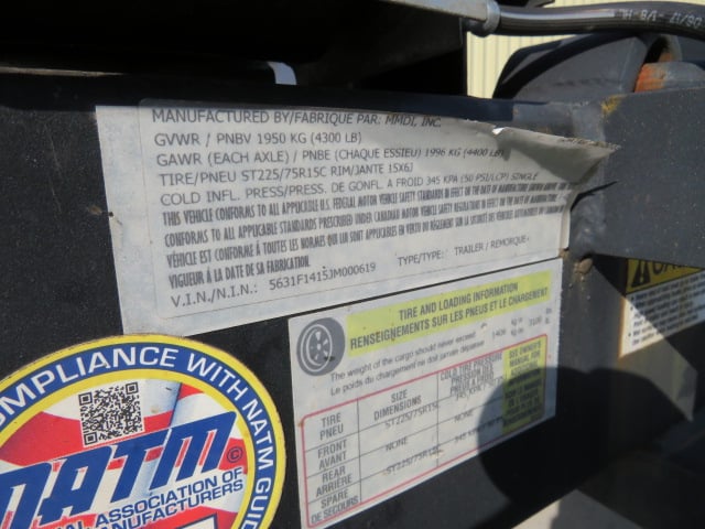 Used 2018 MMDI 410LPT Trailer