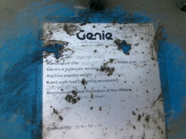 Used 2015 GENIE GS-1930 Scissor Lift